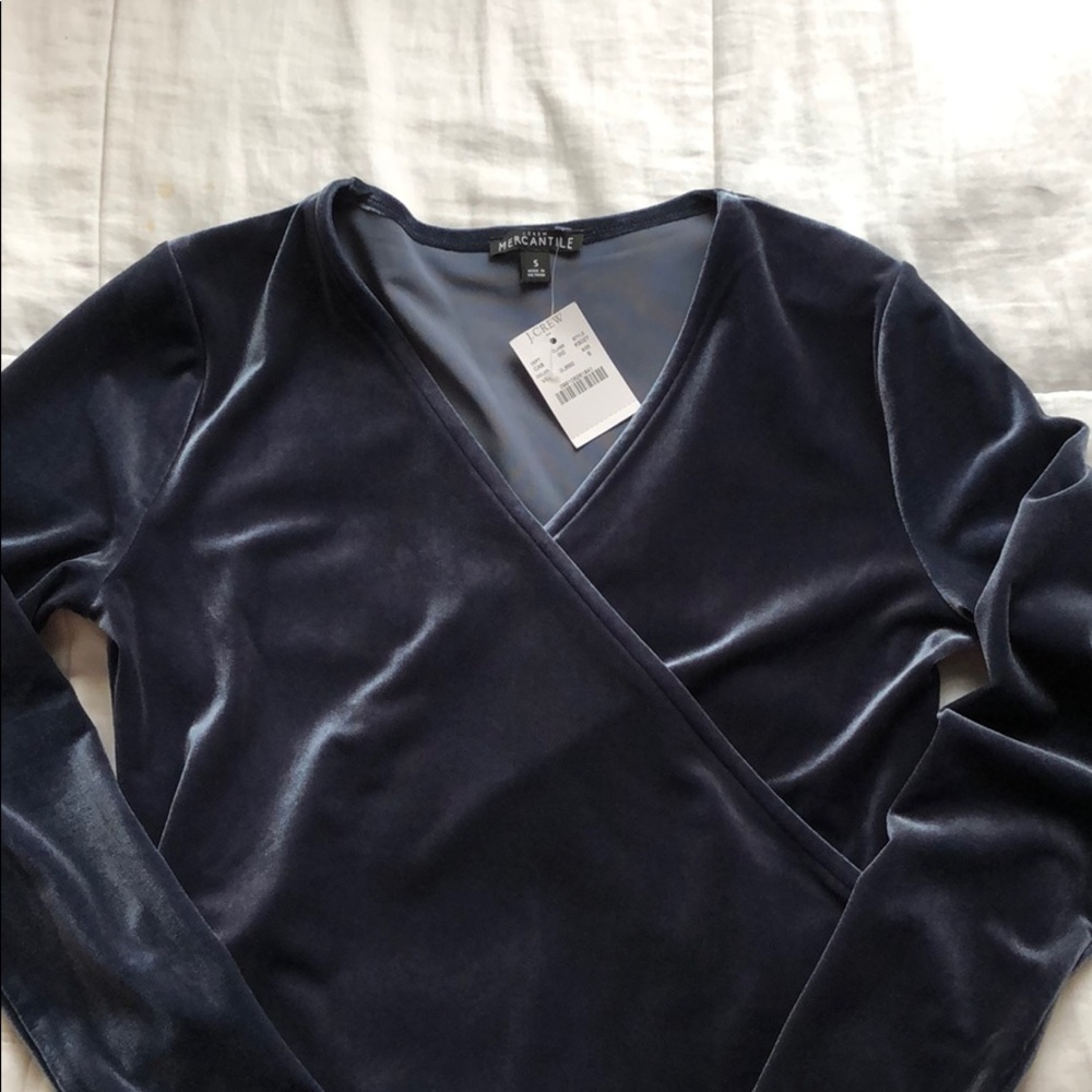 JCREW MERCANTILE VELVET TOP size SMALL
